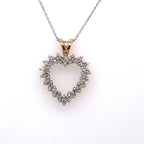14k Two Tone Gold 0.25 CT Diamond Heart Pendant, 3.5g, S106767