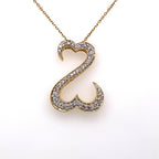 14k Yellow Gold 0.75 CT Diamond Open Heart Pendant, 5.5g, S106768