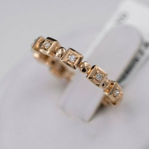 18k Rose Gold 0.35 CT Diamond Eternity Band, 3.9gm, Size 7.25, S100909