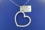 14K WHITE GOLD CHAIN 1.00 CT DIAMOND HEART PENDANT 6.8 GM, S100613