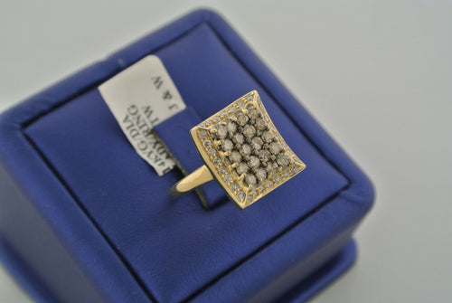 14k Yellow Gold 1.00 CT Champagne & White Diamond Ladies Ring, S100671
