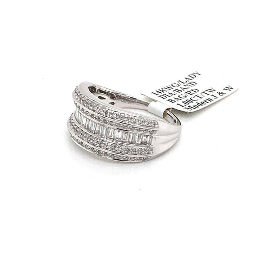 Fancy Ladies 14k White Gold 1.00 CT Diamond Anniversary Band 5.8g Size 7 S102304