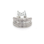 Fancy Ladies 14k White Gold 1.00 CT Diamond Anniversary Band 5.8g Size 7 S102304