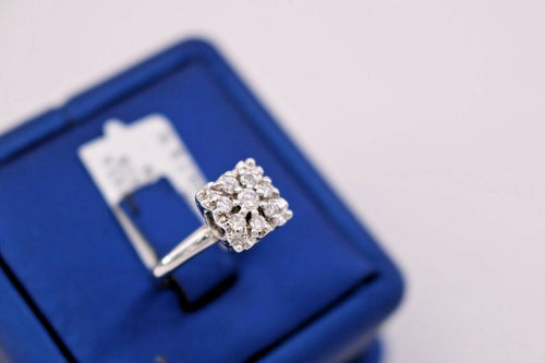 Estate 14k White Gold 0.50 CT Diamond Cluster Ladies Ring, 3.6gm, S103465