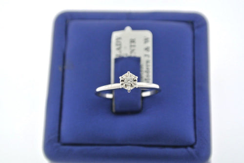 Estate 14k White Gold 0.05 C Diamond Engagament Ring, 1.6gm, Size 7.5,S102170