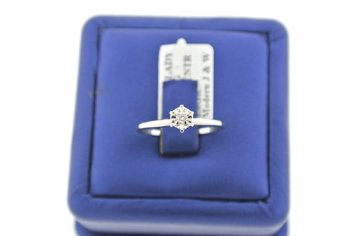 Estate 14k White Gold 0.05 C Diamond Engagament Ring, 1.6gm, Size 7.5,S102170