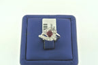 ANTIQUE 14K WHITE GOLD 1.00 CT RUBY & DIAMOND LADIES RING, 3.7 GM, S101262