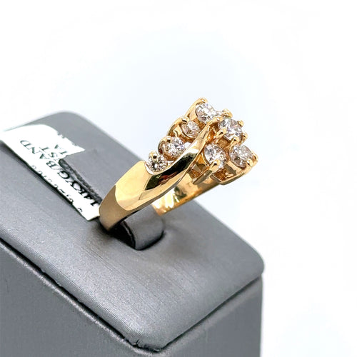 14k Yellow Gold 1.00 CT Diamond Ladies Cluster Ring, 6.4gm, Size 6.75 S100409