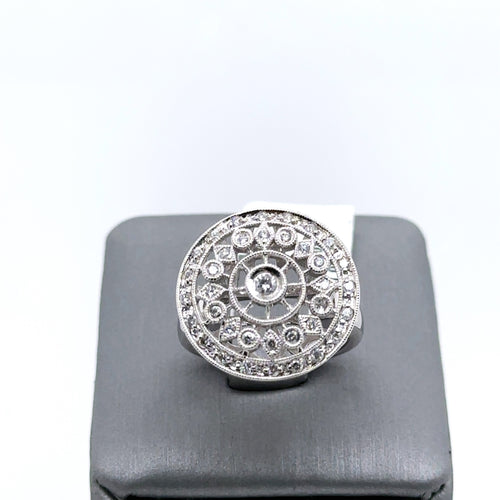 14K White Gold 0.75 CT Diamond Ladies Ring, 5.6gm, Size 4.5 , S100941