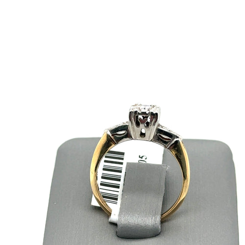 Antique 14k Two Tone Gold 0.25CT Diamond Engagement Ring 2.5gm,Size 5.75,S102806