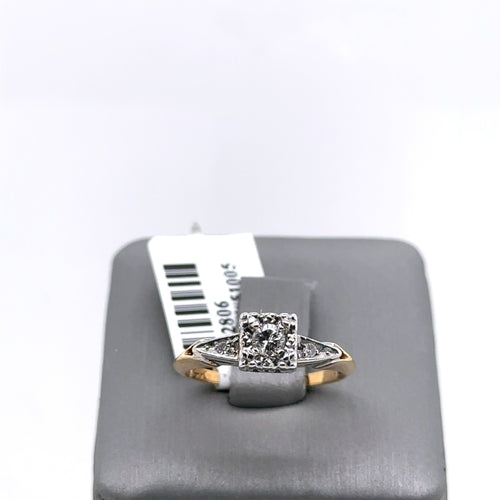 Antique 14k Two Tone Gold 0.25CT Diamond Engagement Ring 2.5gm,Size 5.75,S102806