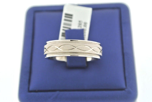 14kt White Gold Fancy Men's Comfort Fit Wedding Band 8.4gm Size 10