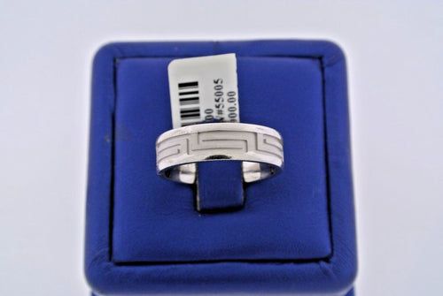 14k White Gold Fancy Men's Comfort Fit Wedding Band, 9.3gm, Size 9, S100100