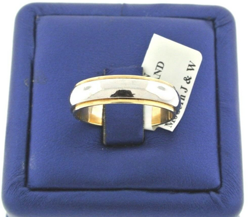 Solid 14K Two-Tone Gold Men's Wedding Band Size 10, Weight: 7gm,S101353