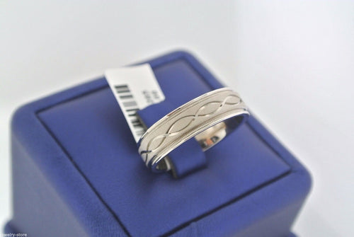 14kt White Gold Fancy Men's Comfort Fit Wedding Band 8.4gm Size 10