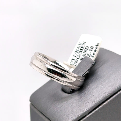 Scott Kay 19k White Gold Men's Wedding Band, 9.7gm, Size 10, S12856
