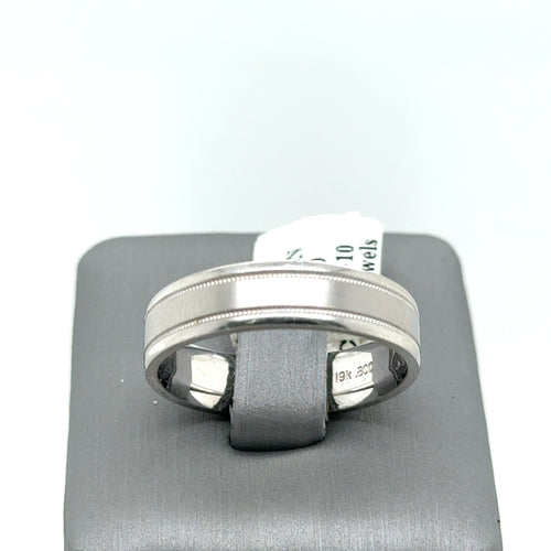 Scott Kay 19k White Gold Men's Wedding Band, 10.5gm, Size 10, S12854