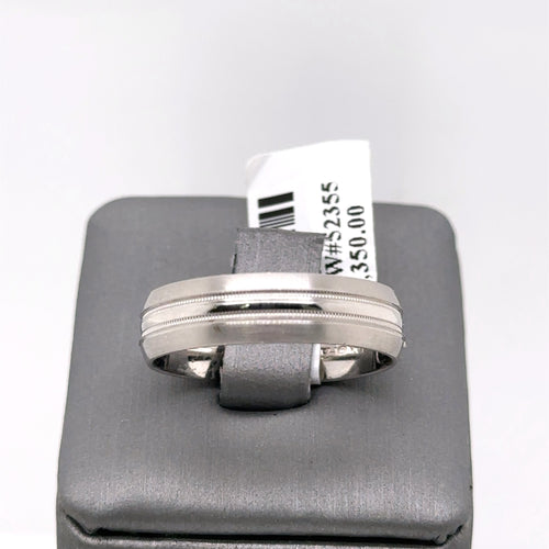 14k White Gold Men's Wedding Band, 6.7gm, Size 10, 6mm, S103311