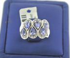 14K WHITE GOLD 2.00 CT PEAR SHAPE TANZANITE & DIAMONDS LADIES RING, S101512