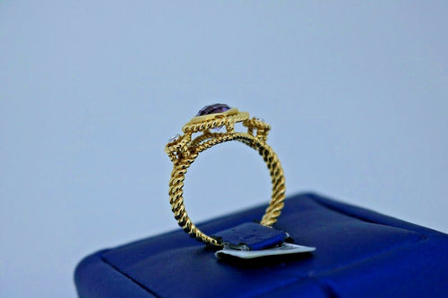 14k Yellow Gold 1.00 CT Amethyst & Diamond Ladies Ring, 4.5gm, Size 7.25, S12766