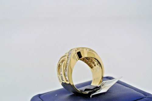 14k Yellow Gold 3.00CT Baguette Diamond Ladies Wide Ring, 14.8gm, Size 7, S13531