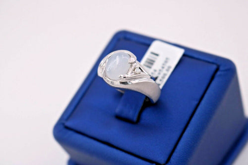 14K White Gold White Star Sapphire Diamond Ring, 12.6gm, Size 6.5, S105354