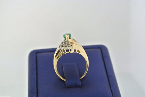 14kt Yellow Gold 2.00 CT Emerald & Diamond Ladies Ring 6.4gm Size 7, S102463