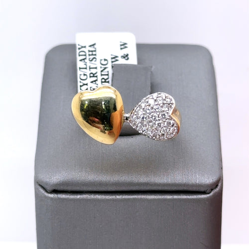 14k Yellow Gold 0.25CT Diamond Ladies Heart Cluster Ring 7.8gm Size 7 S105477