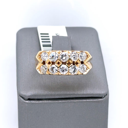 14k Yellow Gold 1.50 CT Diamond Men's Ring 7.4g, Size10.5, S101294