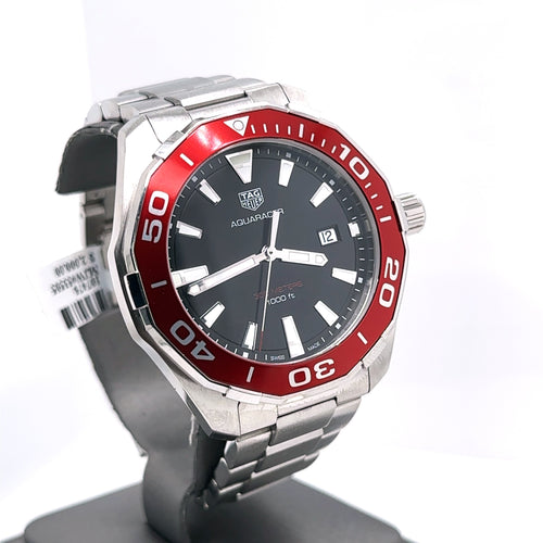 TAG HEUER AQUARACER Quartz Watch, 43 mm, Steel WAY101B.BA0746- Pre Owned