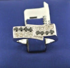 14k White Gold 0.50 CT Black & White Diamond Ring, 4.2gm, Size 7.25, S104373