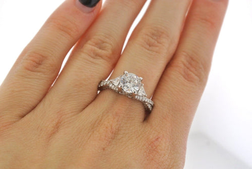 Scott Kay 14k White Gold 1.50CT Round & Trillion Cut Diamond Ring ,S13598