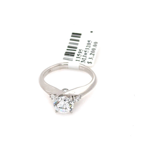 14k white Gold Scott Kay Engagement Ring Mounting, 4.7gm, Size 6.5 S13595