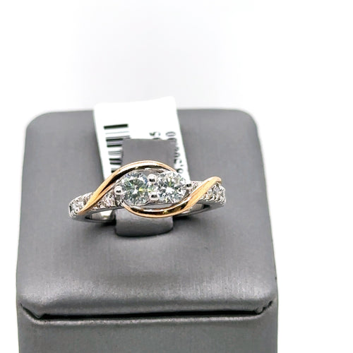 14k Two Tone Gold 1.00 CT Diamond Ladies Engagement Ring, 5.0gm, S13257