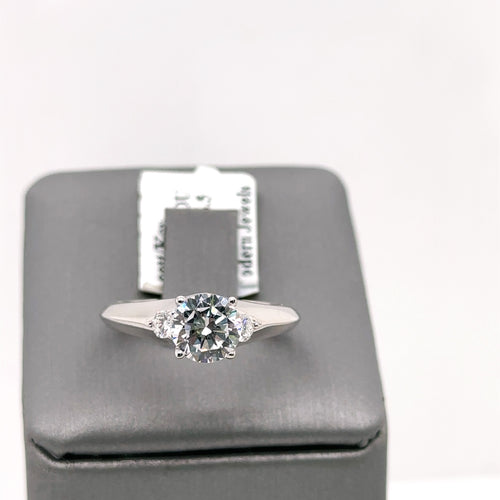 14k white Gold Scott Kay Engagement Ring Mounting, 4.7gm, Size 6.5 S13595