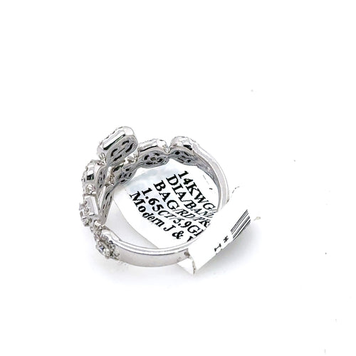 14k White Gold 1.65CT Diamond Ladies Bypass Band, 5.9G, Size 7.25, S107406