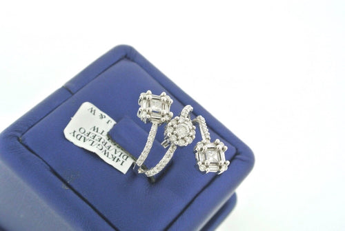 14K WHITE GOLD ELEGANT 1.50CT DIAMONDS DESIGN LADIES CLUSTER RING,S102247