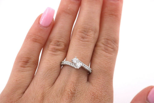 14k White Gold 0.75 CT Diamond Ever Us Style Ring, 3.7gm, Size 6.75, S14146