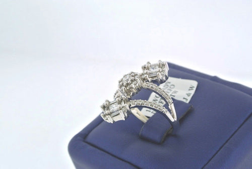 14K WHITE GOLD ELEGANT 1.50CT DIAMONDS DESIGN LADIES CLUSTER RING,S102247