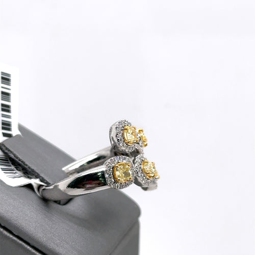 14k White Gold 2.00Ct Cushion & Oval Cut Diamond Ladies Ring, 7.4g, Size 7, S107472
