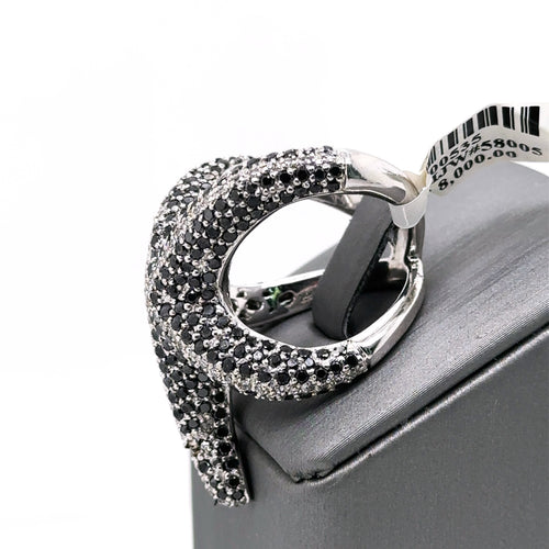 14k White Gold Starfish black & white Diamond Ring  14.5g Size 7 S100535