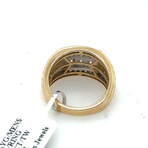 10k Yellow Gold 2.00 CT Diamond Men's Wedding Ring, 9.9g, Size 9.75