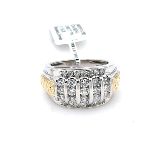 10k White Gold 2.00CT Diamond Men's Wedding Band, 11.3g, Size 9.75, S15884