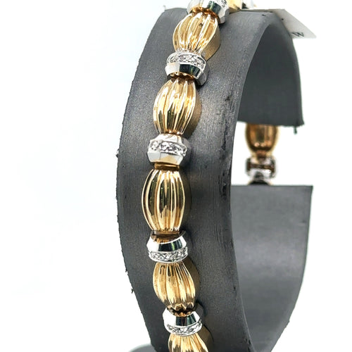 14k Two Tone Gold .50 CT Ladies Diamond Bracelet, 20.5gm, 7", S102523