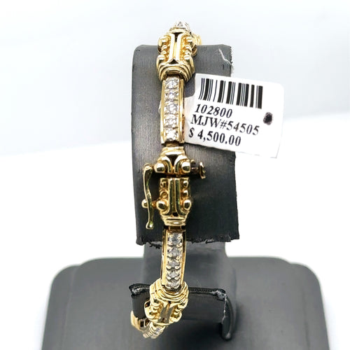 14k Yellow Gold 0.75 CT Ladies Diamond Bracelet, 15.6gm, 7", S102800