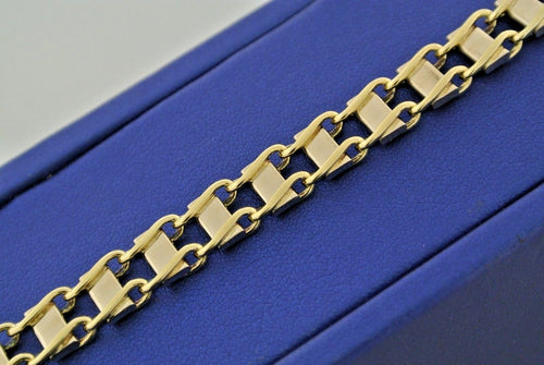 Solid 14k Yellow Gold Fancy Men's Chain Bracelet, 26.1gm, 8", S104191