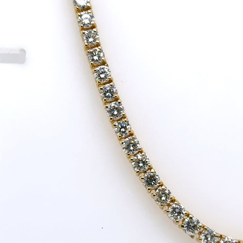 14k Yellow Gold 24.50 Ct Diamond Tennis Necklace, 38.5g, 22",  S107519