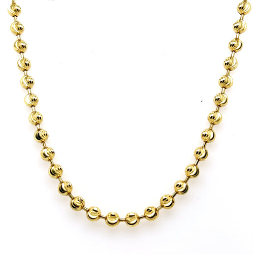 10k Yellow Gold Moon Cut Style Chain Necklace, 33.7g, 24", 5mm, S106508