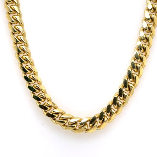 10k Yellow Gold Miami Cuban Link Chain necklace, 24", 43.7g, 5mm, S106336