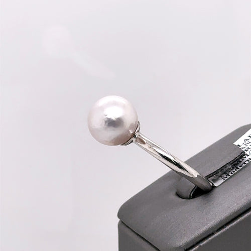 18k White Gold 11.5mm Tahitian White Pearl Ring, 7.5g, Size 6.75, S107253